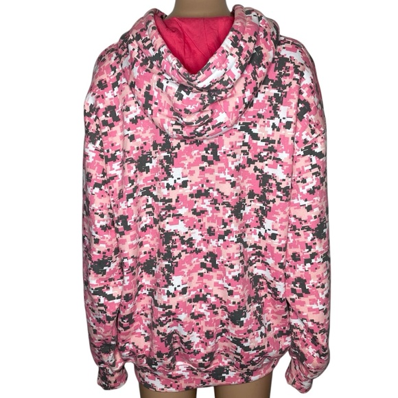 Cabela’s Pink Camouflage Embroidered Logo Long Sleeve Pullover Sweatshirt Hoodie - Picture 2 of 6